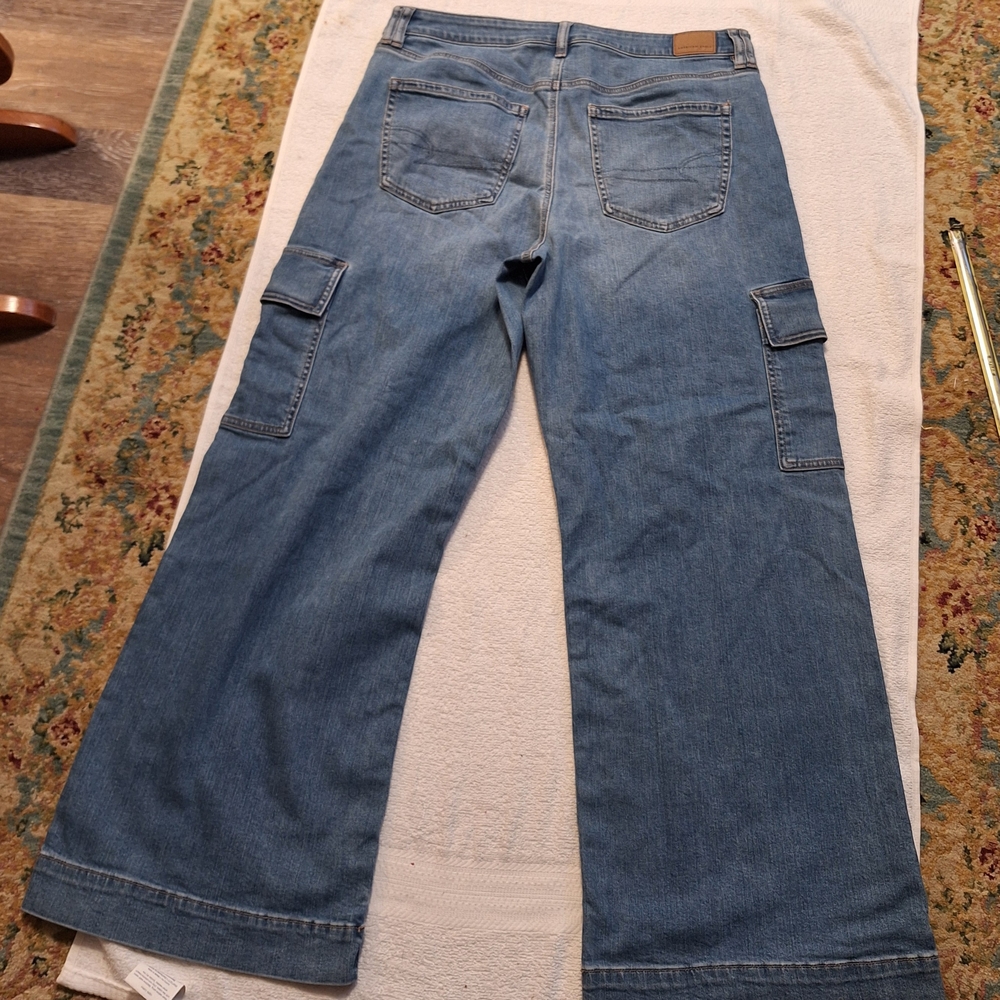 American Eagle Outfitters Blue Flare & Wide Leg Jeans - Picture 4 of 5
